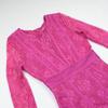 Elegant Rose Red Mesh Lace Bodycon Dress
