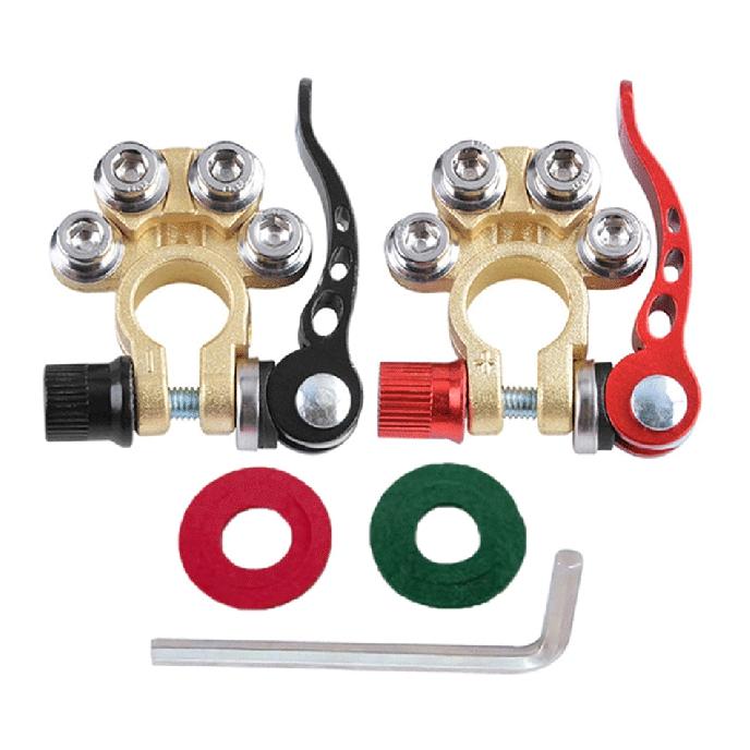 1 Pair Quick Release Battery Terminals Adapter Car Truck Caravan Workshop Tooling 12v Car Battery Connectors  Wire Cable