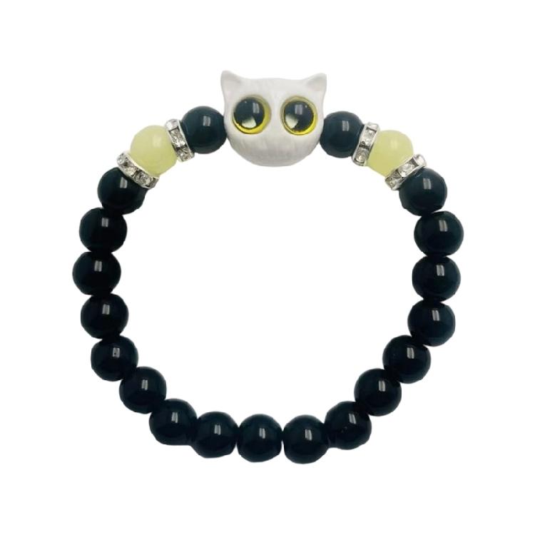 

Lightweight Glowing Kitten Charm Bracelet Resin Wristband Hand Chain Friendship Jewelry For Couples Kitten Lovers