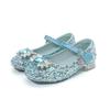 2024 New Autumn Crystal Princess Sequin High-Heel Leather Shoes for Girls