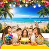 Summer Beach Hawaiian Background Tropical Floral Surfboard Aloha Sea Birthday Holiday Party Decoration Banner Photography Props