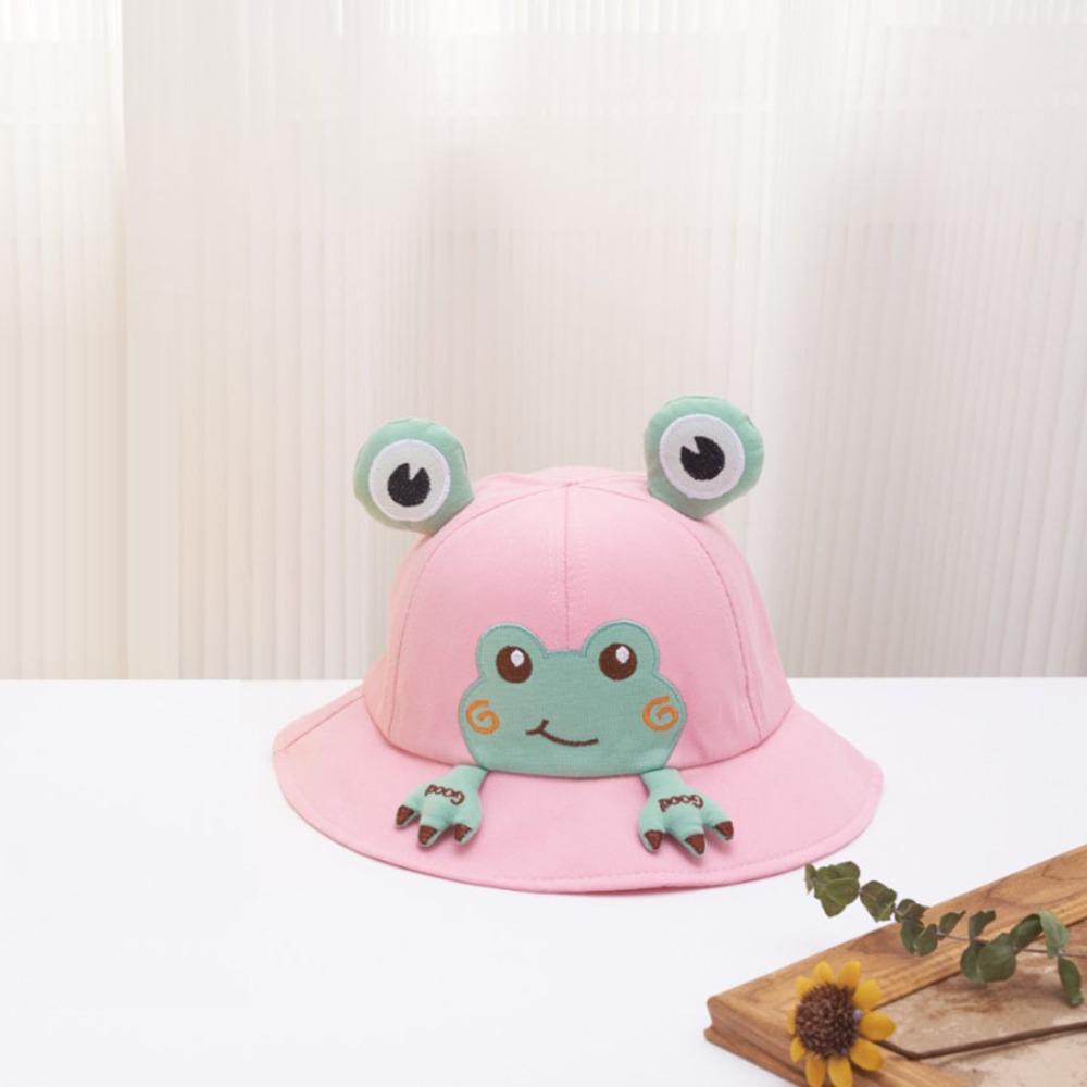 Sweet Korean Style Cartoon Frog Bucket Hat Breathable Mesh Baby Sun Protection Hat Streetwear Cotton Children Fishman Hat Spring