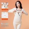 Langsha Women's Maternity Thermal Underwear Set with Built-in Bra Pads, Silk & Wool Blend