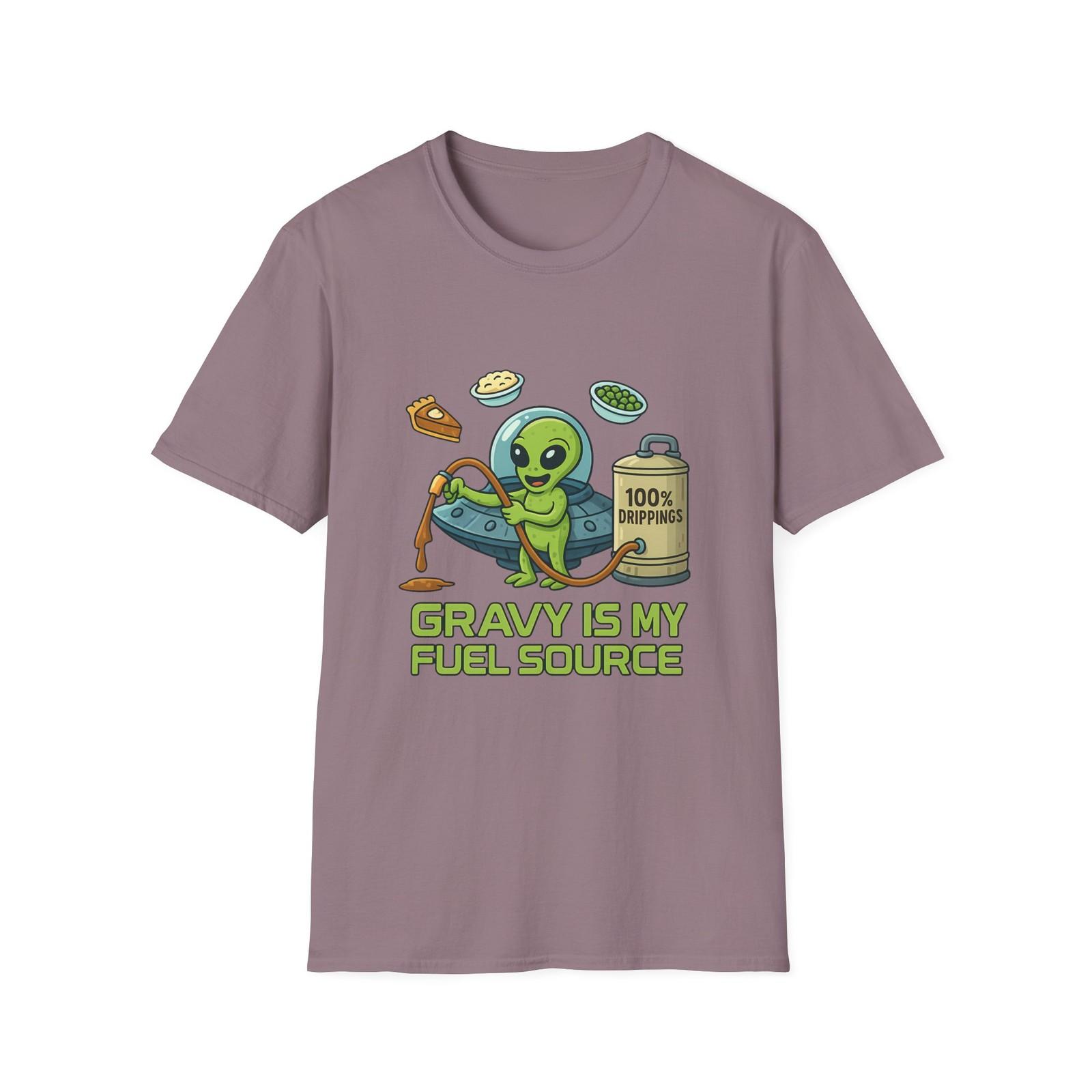 Unisex Softstyle T-Shirt Mens Womens Tees Top Alien Gravy Fuel Funny Thanksgiving Cartoon Tee 2XL