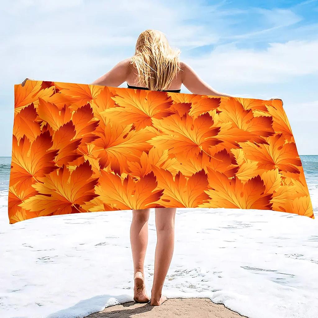 Oversized Beach Towel Microfiber Towels Sand Free Maple Leaves Quick Dry Super Absorbent Sandless Camp Pool Blanket Sandproof