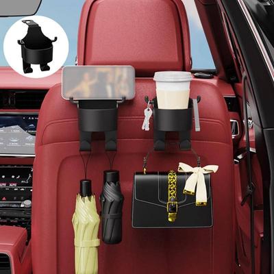 Sitzhaken mit Getränkehalter Auto Kopfstützen Organizer Autositzhaken Auto Getränkehalter Multifunktionale Getränketasche Autoinnenraumzubehör