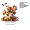 Winter Snow Scene Ornaments Christmas Apple Lollipop 2D Acrylic Figurine Ornament with Santa Waterproof Holiday Home Decor Inside Tabletop
