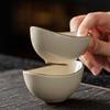 Handmade Dehua Ceramic Tea Cup - Ru Kiln Style, Yellow Glaze Personal Gongfu Tea Set for Home Brewing & Tea Ceremony