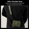 Vintage PU Leather Camera Bag Half Body Protective Cover with Strap for GR IIIx GR III GRIII GR3 Enhanced Grip Soft Lining 1Celsius4 Inch Thread Hole