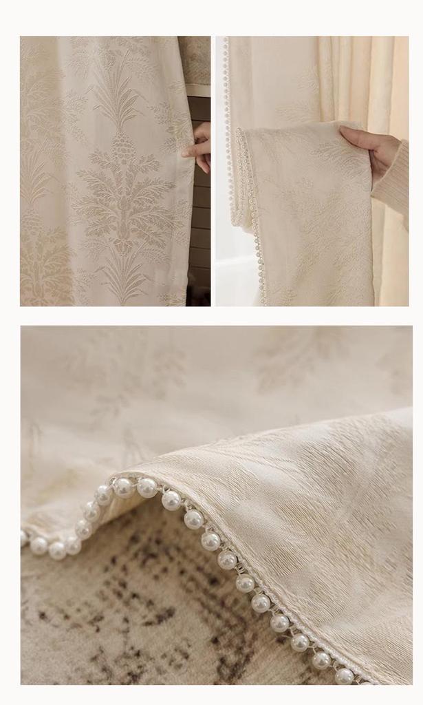Chu Yang Meng Yuan Wei French Style Embossed Jacquard Sheer Curtains - Living Room Balcony, Light Filtering Privacy.