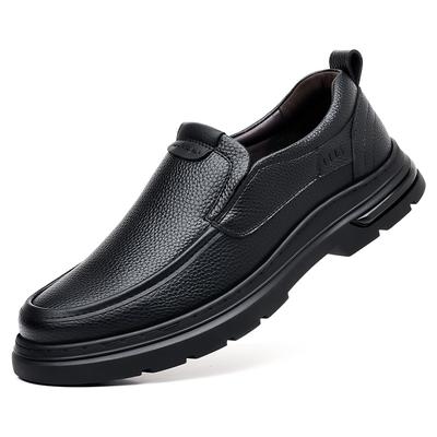 FashionSpring Autumn New Designer Business Dress Shoes for Men Fashion Casual Black Dad Shoes Men Solid Color Black Loafers Male