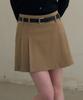 Deuloupisumeon Stitch Pleated Mini Skirt [Beige]