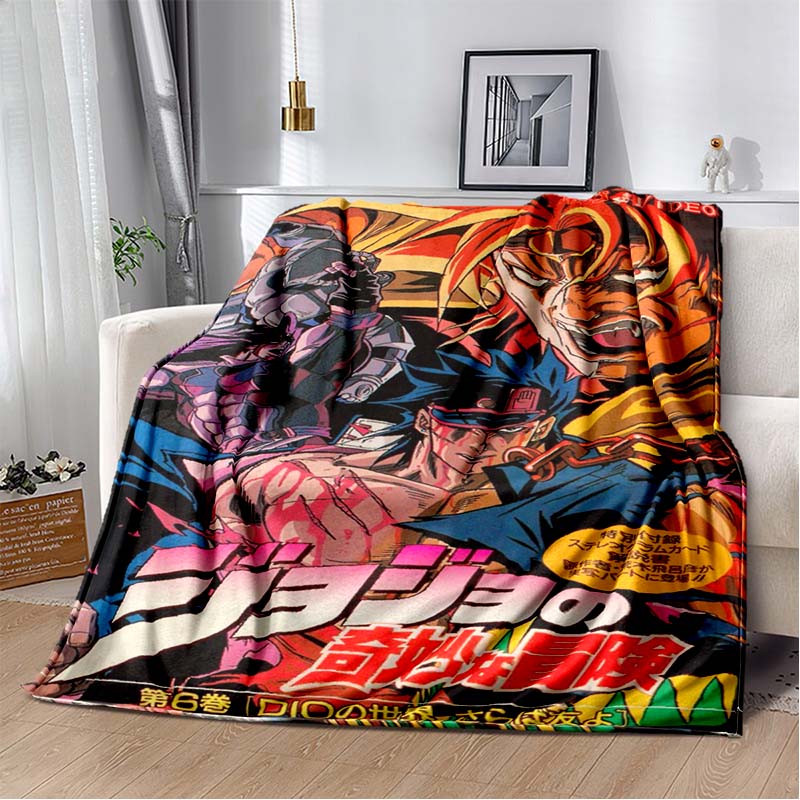 3D Cartoon Anime J-JoJo's Bizarre Adventure Bedruckte Decke Haus Sofa Bettbezug Wohnzimmer Schlafzimmer Dekoration Warme Weiche Decke