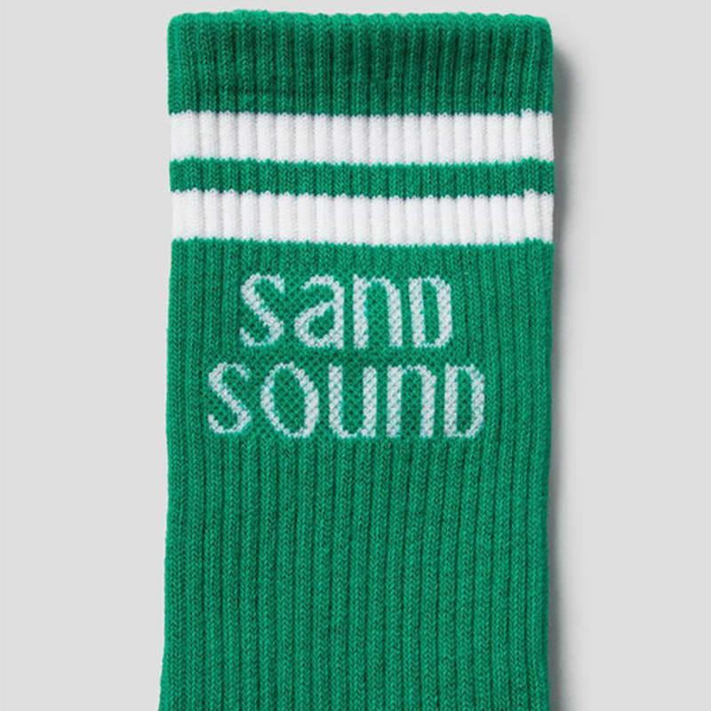 SAND SOUND Stripe Logo Jacquard Socks Green (MS44KTA91M)