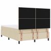 Box Spring Bed with Mattress Cream 140 x 190 cm Fabric