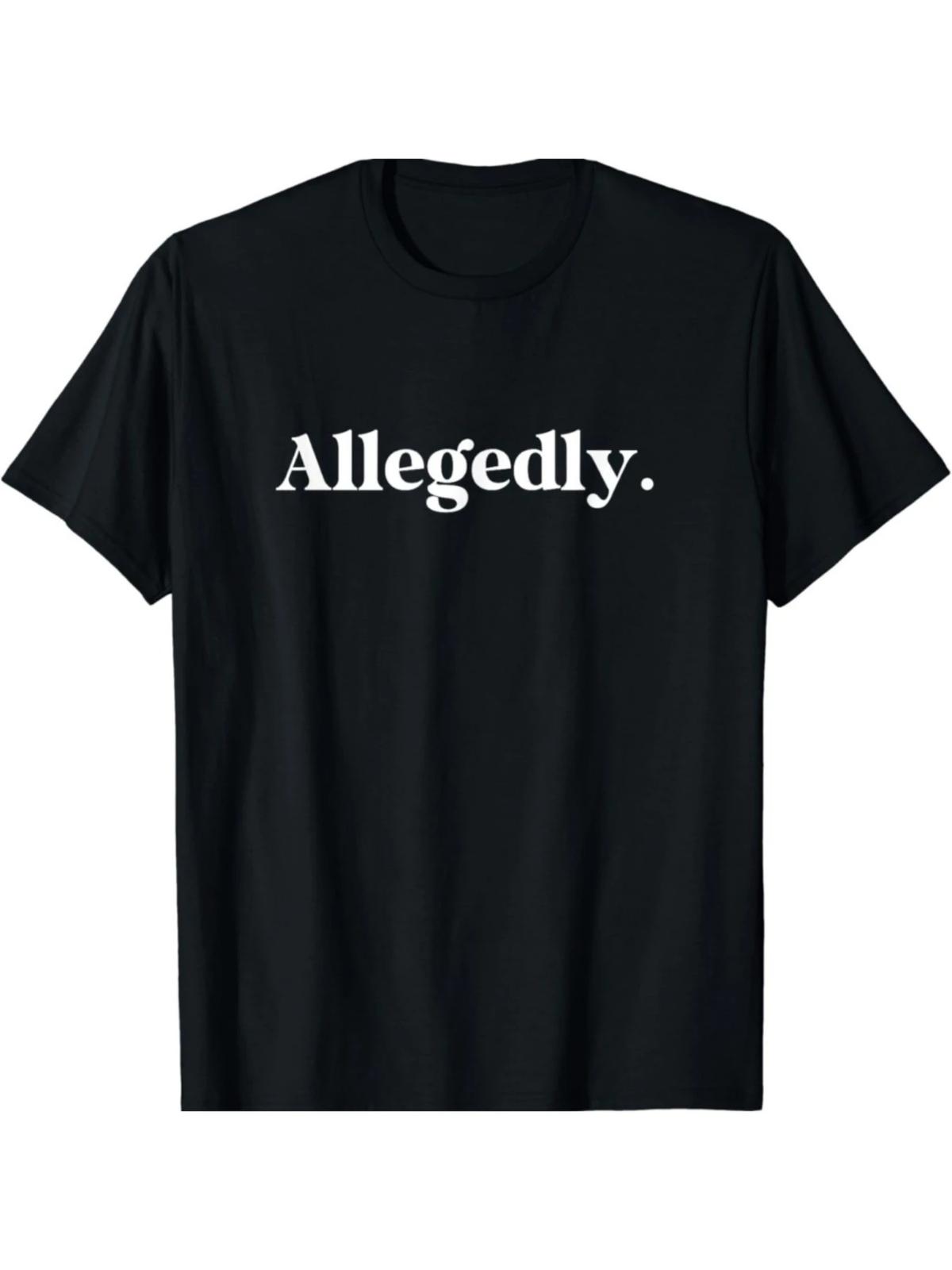 

Allegedly Funny Cotton T-Shirt for Men - Casual Crew Neck, 4XL