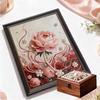 Crystal Pearl Painting 5D DIY Frame Decoration Painting Red Flower Home Wall Decoration Transparent Pearl Gemstone Painting Picture Art Crafts
