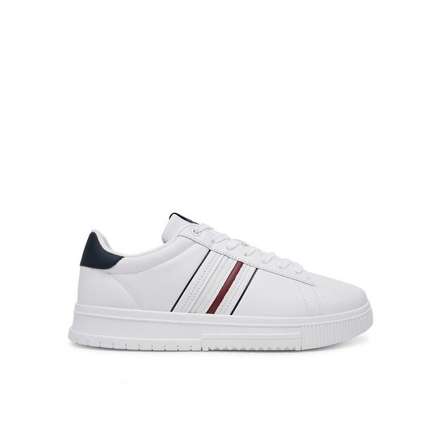 Men's Sneakers Tommy Hilfiger Modern Cupsole Stripes Lth Fm0fm05406 White
