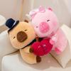 A Couple Of Capybara Plush Toy Holding Heart Stuffed Capybara Pillows For Valentine Day Gifts
