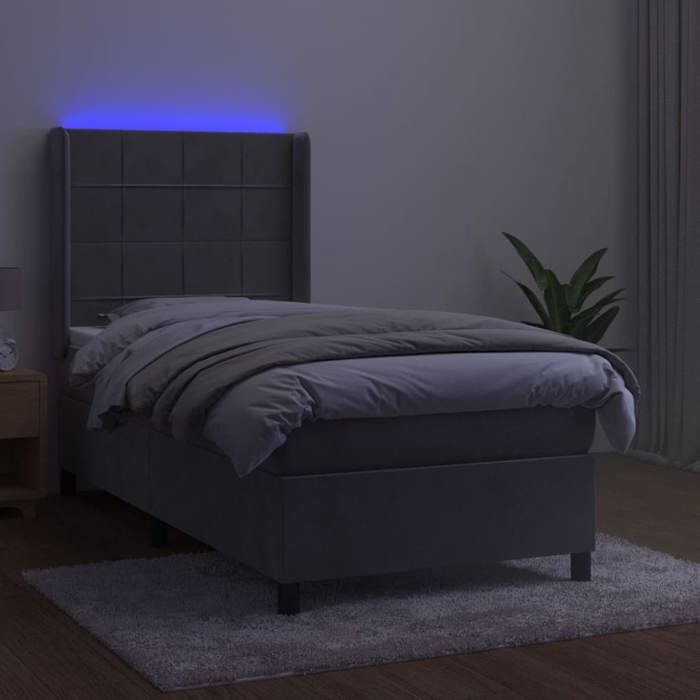 Maison Exclusive - Sommier à lattes de lit matelas et LED Gris clair 100x200 cm
