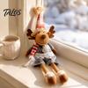 Festive Holiday Gift Sets Nordic Christmas Gnome Doll, Long Leg Reindeer Elf Plush Doll Souvenirs for Friends Shelf Window, Scandinavian Fabric