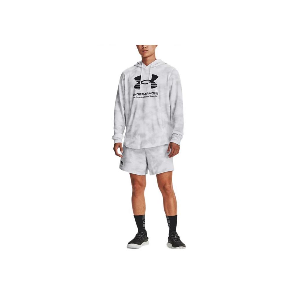 Under Armour Logo Print Camouflage Hoodie Men Tops White 1377185-100
