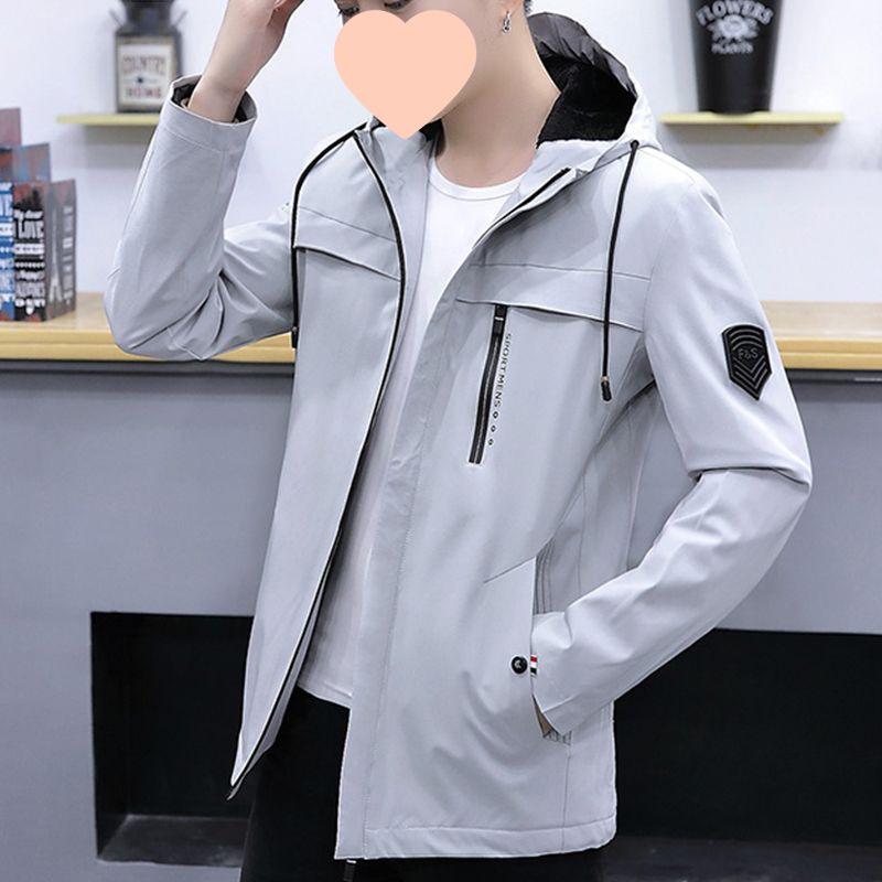 

Men s Slim Fit Fleece-Lined Jacket - Autumn/Winter Casual Korean Style Workwear 3XL (142-156 jin)