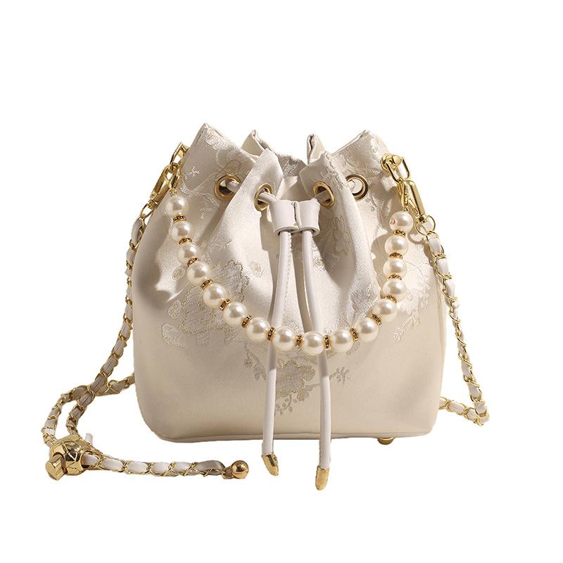 Юго-Восточная Азия наплечная сумка-мессенджер новая китайская вышивка сумка-ведро маленький ароматный ветер жемчужная цепочка национальный стиль сумочка