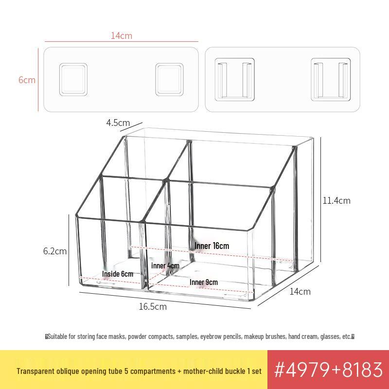 Transparent Wall-Mounted Mirror Cabinet for Bathroom Cosmetics and Lipstick Storage