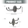 Artistic Cast Iron Adjustable Wall Hook Decoration For Hanging Clothes Bags With Easy Mounting Hardware Included