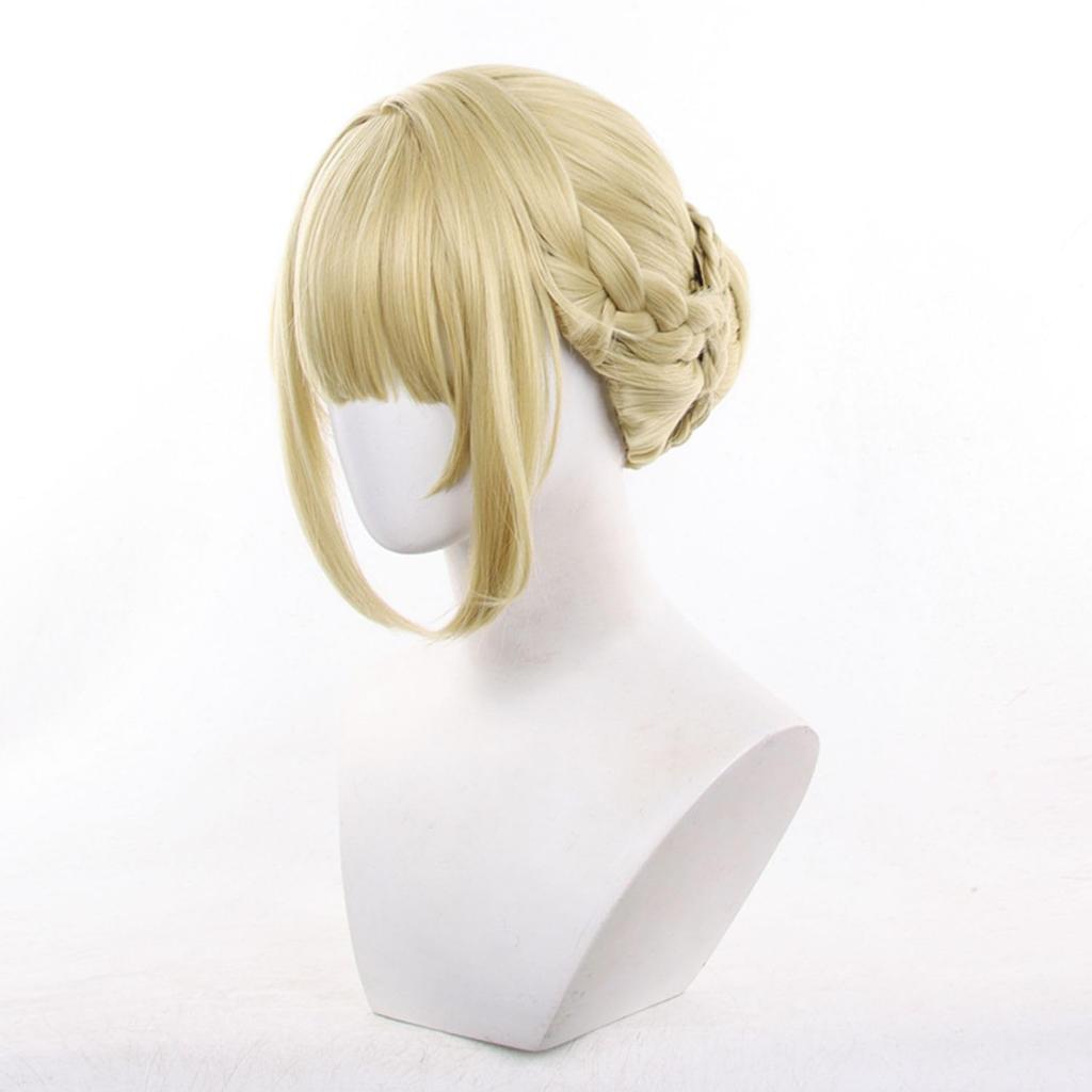 Light Gold Short Wig, Heat-Resistant, with Wig Net, Perfect for Cosplay, Halloween, Christmas, Cultural Festivals, and School Festivals.