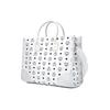 New MCM München Visetos Artificial Leather Combo Bag Handbag Large Women's White MWTCSBO02WT001