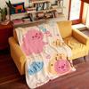 Cartoon L-Loopy Throw Flannel Cozy Print Blanket, Portable, Durable Machine Washable Cute Cool