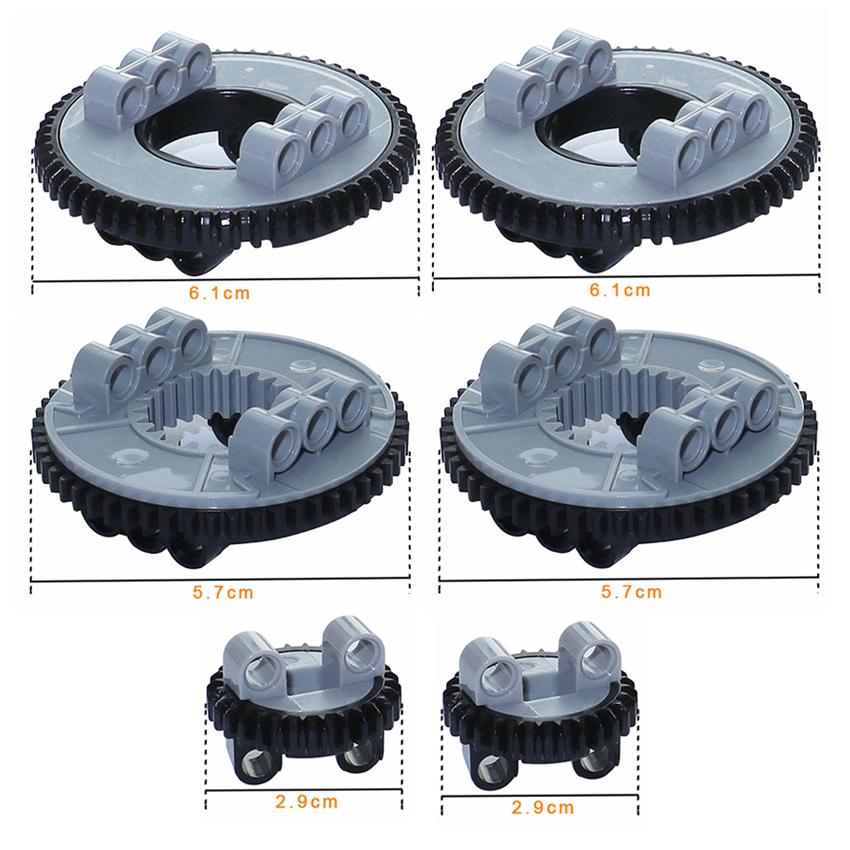 Technical Building Block Turntable 28 56 60 Tooth 99009 99010 48168 48452 18938 18939 Bricks Car MOC Parts 2855 2856 71711 65416