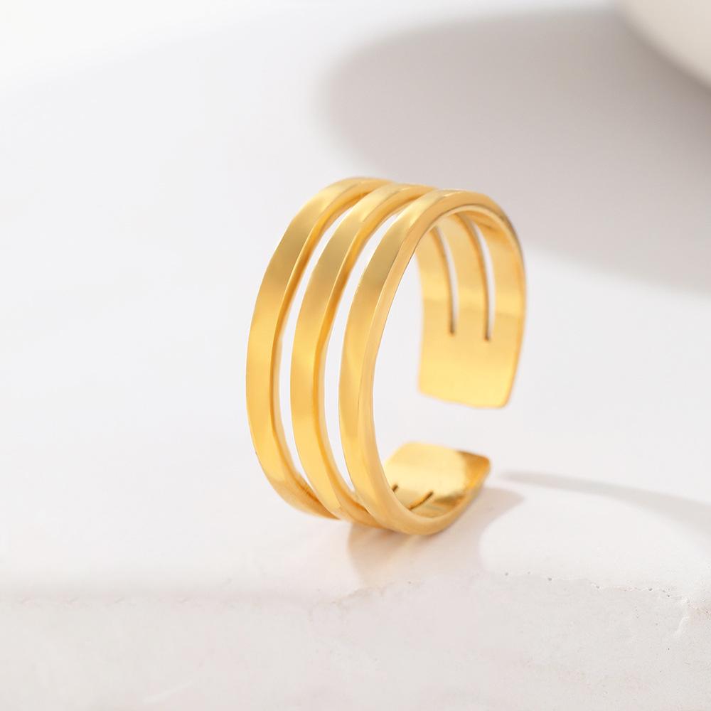 European & American Fashion Adjustable Stainless Steel Ring for Women - Versatile Ins Xiaohongshu Style