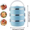 1pcs Stackable Stainless Steel Lunch Box Insulated With Handles  Portable Leak-Proof BPA-Free Bento Box for Adults Work, Picnic