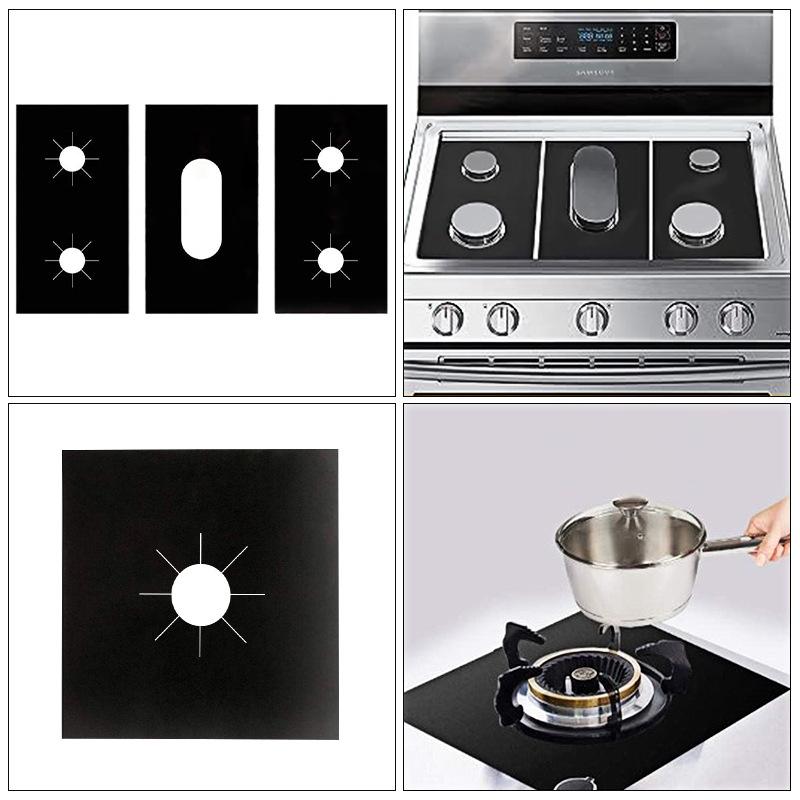3Pcs/set Household anti-scalding stove pad Kitchen gas pad Teflon gas stove protection pad Anti-oil and anti-fouling gas pad
