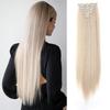 7cs Set 24inch Long Straight Synthetic Hairpieces Clip In Hair Extension Natural Looking for Women Daily Use