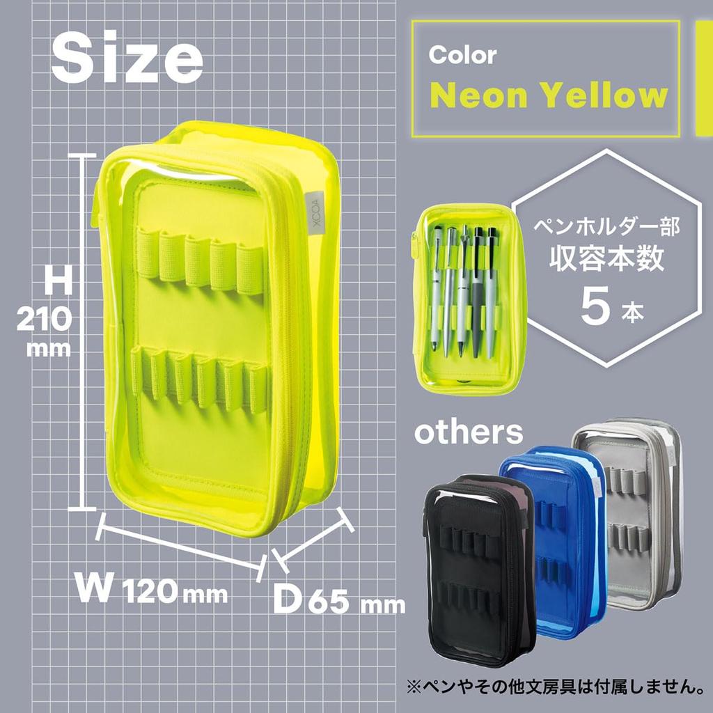 LIHIT LAB XCOA Reversible Clear Pen Neon Yellow Case, A3800-5