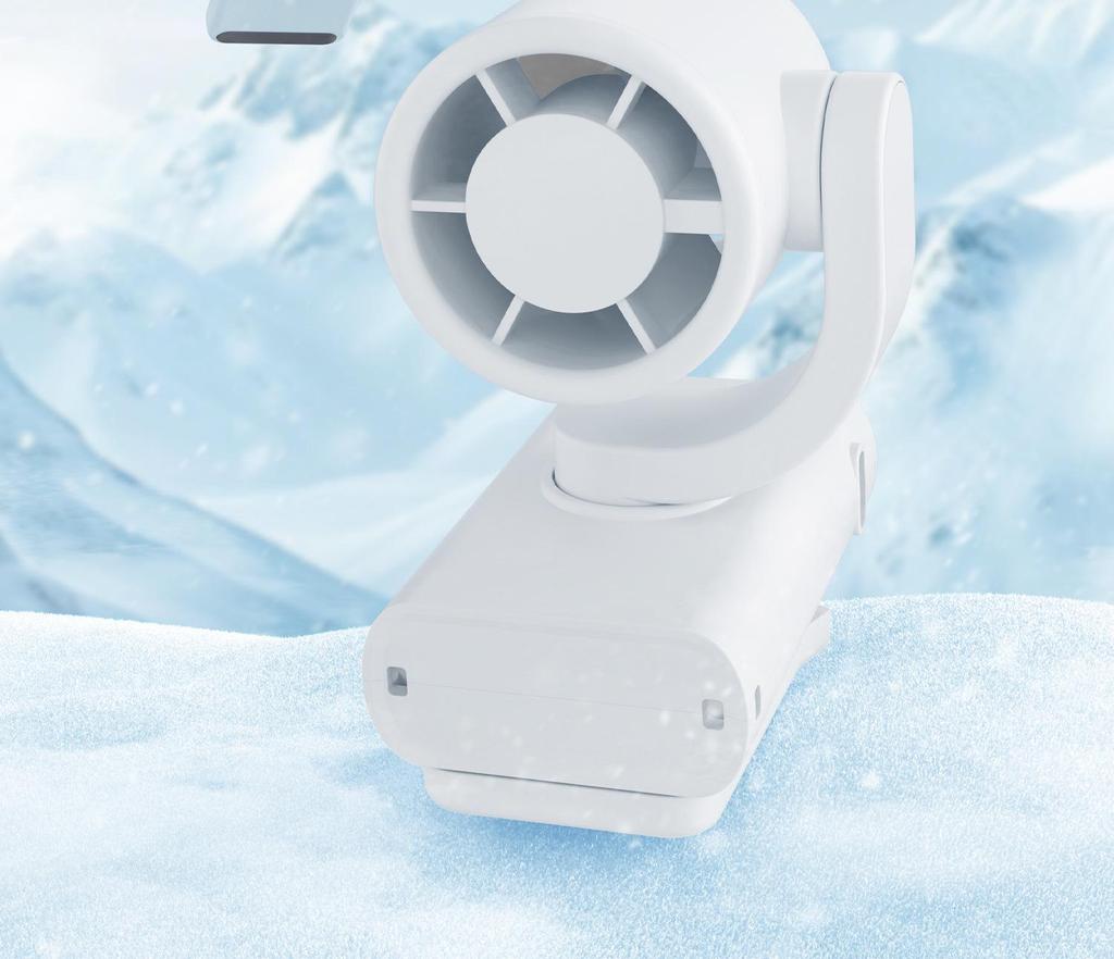 Compact USB Rechargeable Clip Fan with Digital Display for Backpack, Hat, Umbrella, or Outdoor Use