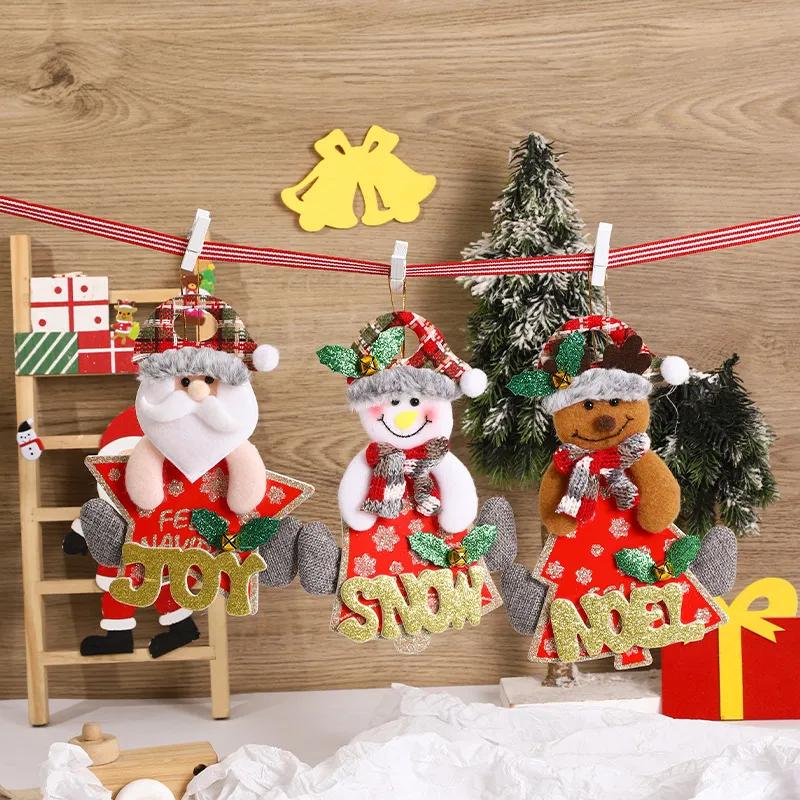 Christmas Tree Pendant Accessories Santa Claus Doll Fabric Letter Pendant Christmas Decoration Supplies YFA2244