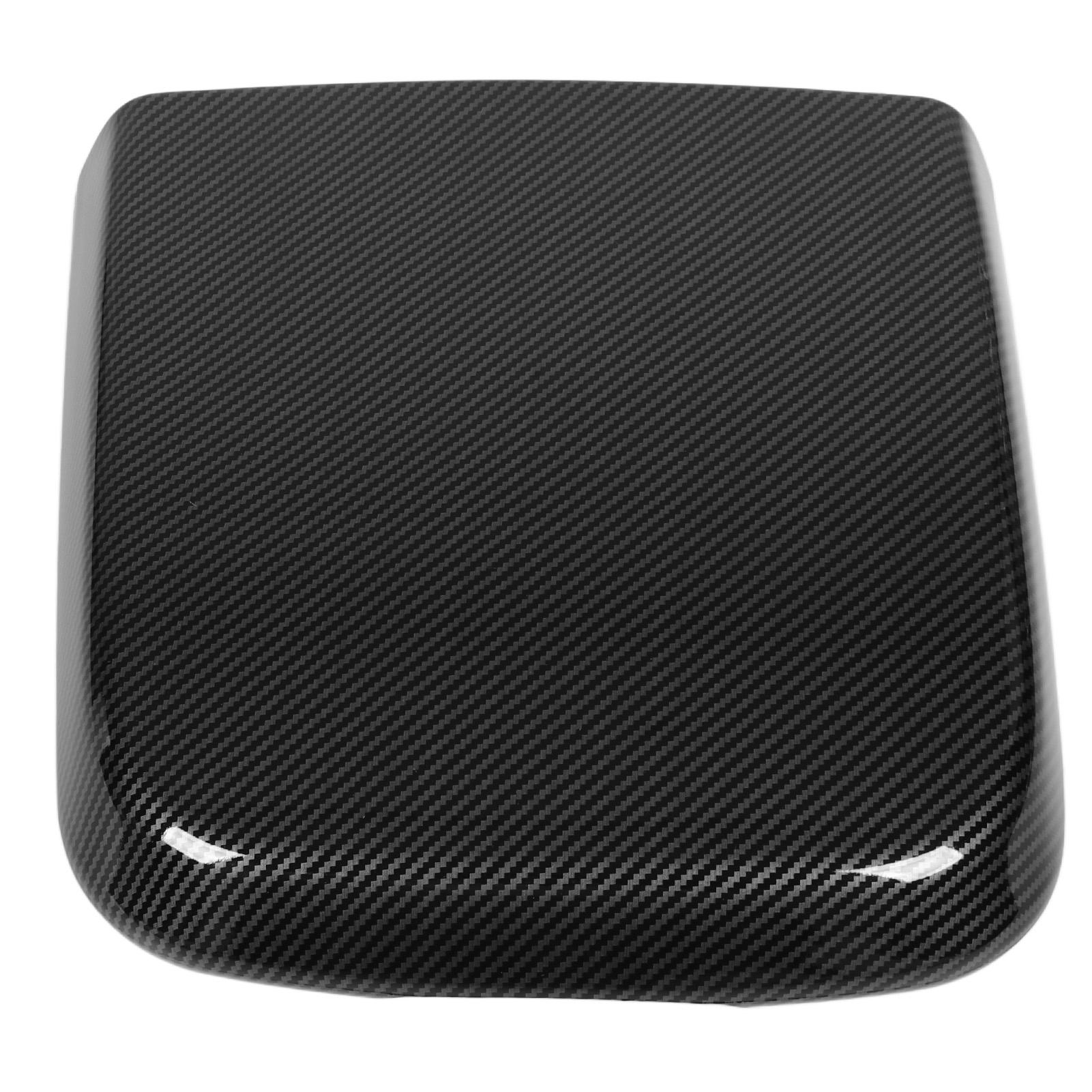 

Console Lid Armrest Cover Carbon Fiber Style Center Box Lid Protector Glossy Black Replacement for Kia Carnival KA4