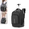 Unisex 18 Inch Wheeled Rolling Backpack for Students Travel Durable Luggage Bag