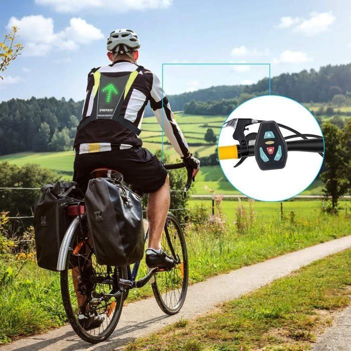 shenkey gilet de cyclisme à led avec indicateur de direction - télécommande,feux de direction,rechargeable par usb