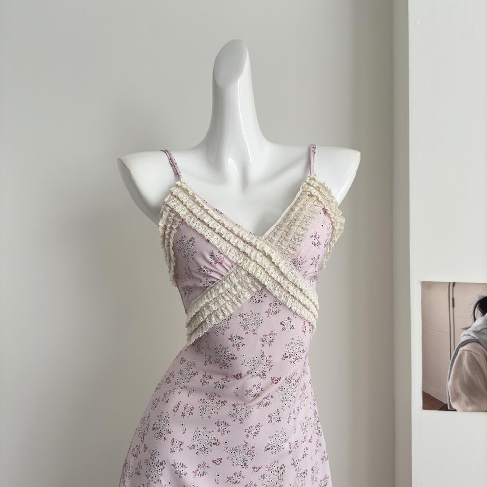 

Белое женское романтическое платье-сарафан с цветочным принтом, женское приталенное платье средней длины из кружева с драпировкой для ранней весны XL- (recommended 110-60kg)