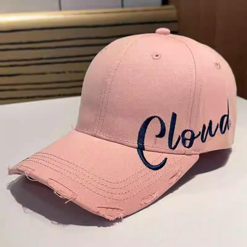 

Letter Design Trendy Embroidery Baseball Cap Womens Fashionable Sun Hat розовый