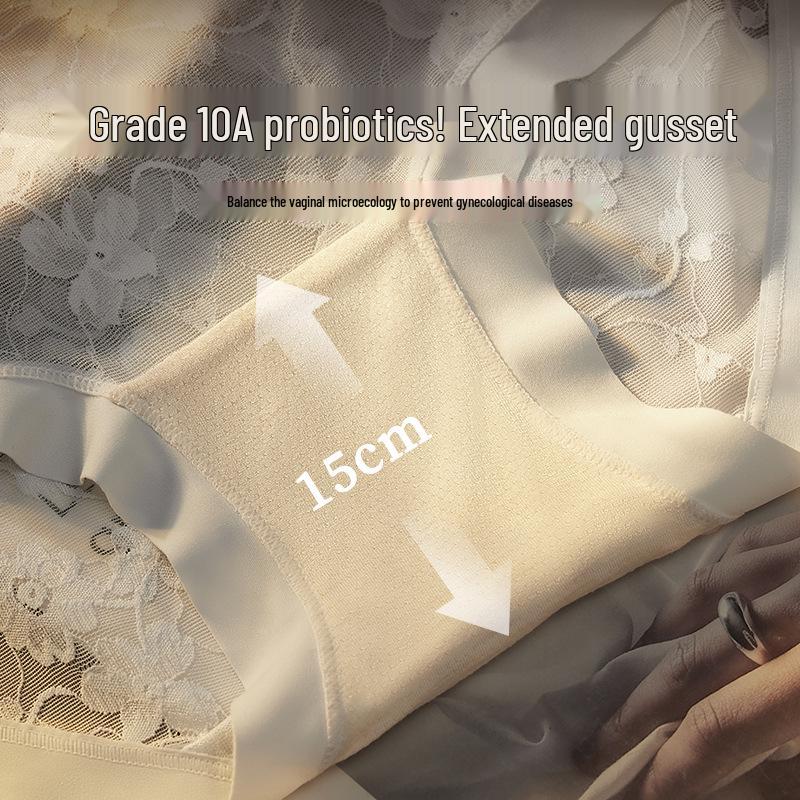 Luxurious Retro Lace Seamless Hipster Women's Panties with Breathable High Elasticity and Extended Gusset.