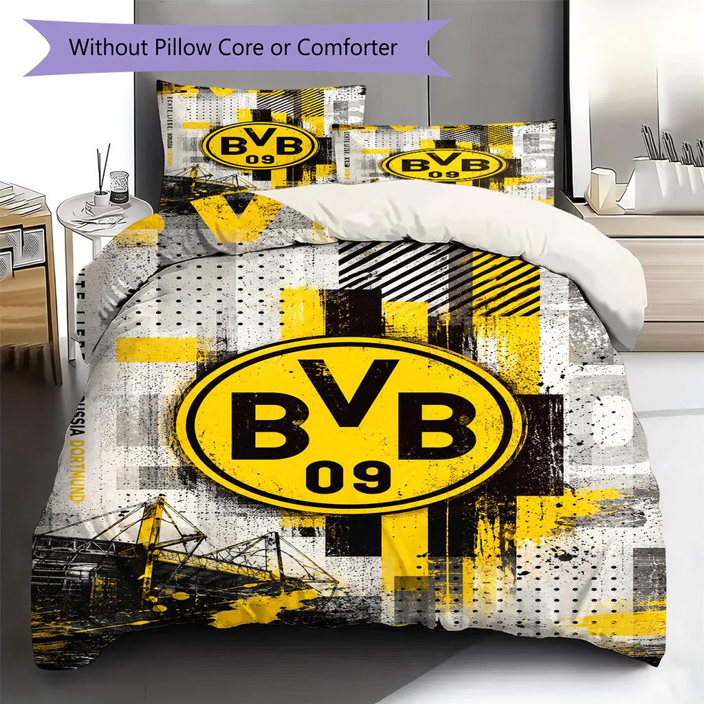 Bvb Fc Pattern Bedding Set Quilt Cover Pillowcase Home Decor Gift (1 * Duvet Cover + 2 * Pillowcase, Without Core)