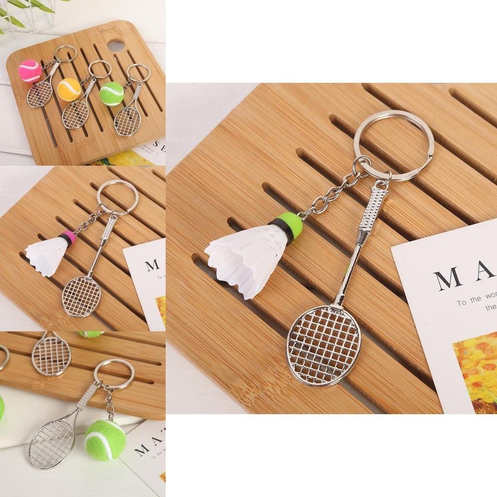New Badminton Tennis Keychain Alloy Pendant Sports Souvenir