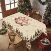 Vintage Christmas Tablecloth Rustic Santa Claus Snowman Table Cover Christmas Decorations for Home 2026 Gifts Navidad New Year
